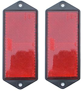 Rectangular Red Screw on Reflectors